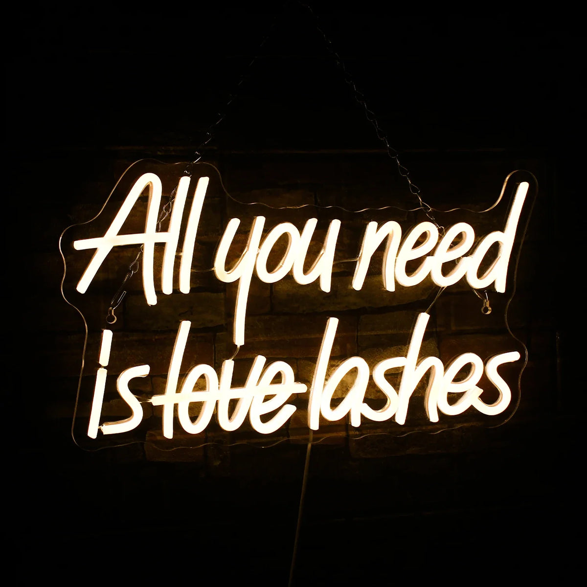 All You Need is Lashes 5V USB LED neon sign