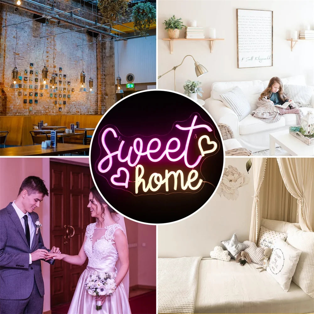 Sweet Home 5V USB LED neon sign