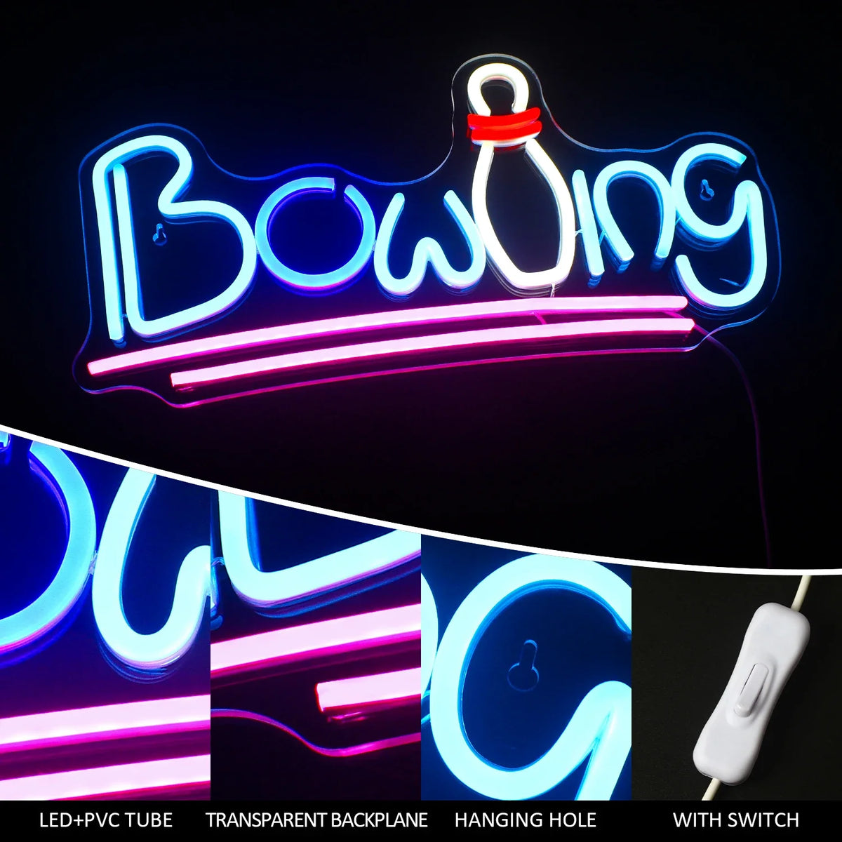 Bowling 5V USB LED neon sign
