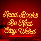 Read Books Be Kind Stay Weird 5V USB LED neon sign – 42X30cm