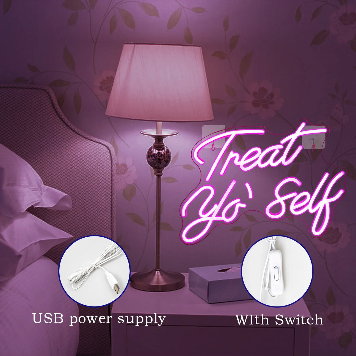 Treat Yo' Self 5V USB LED neon sign