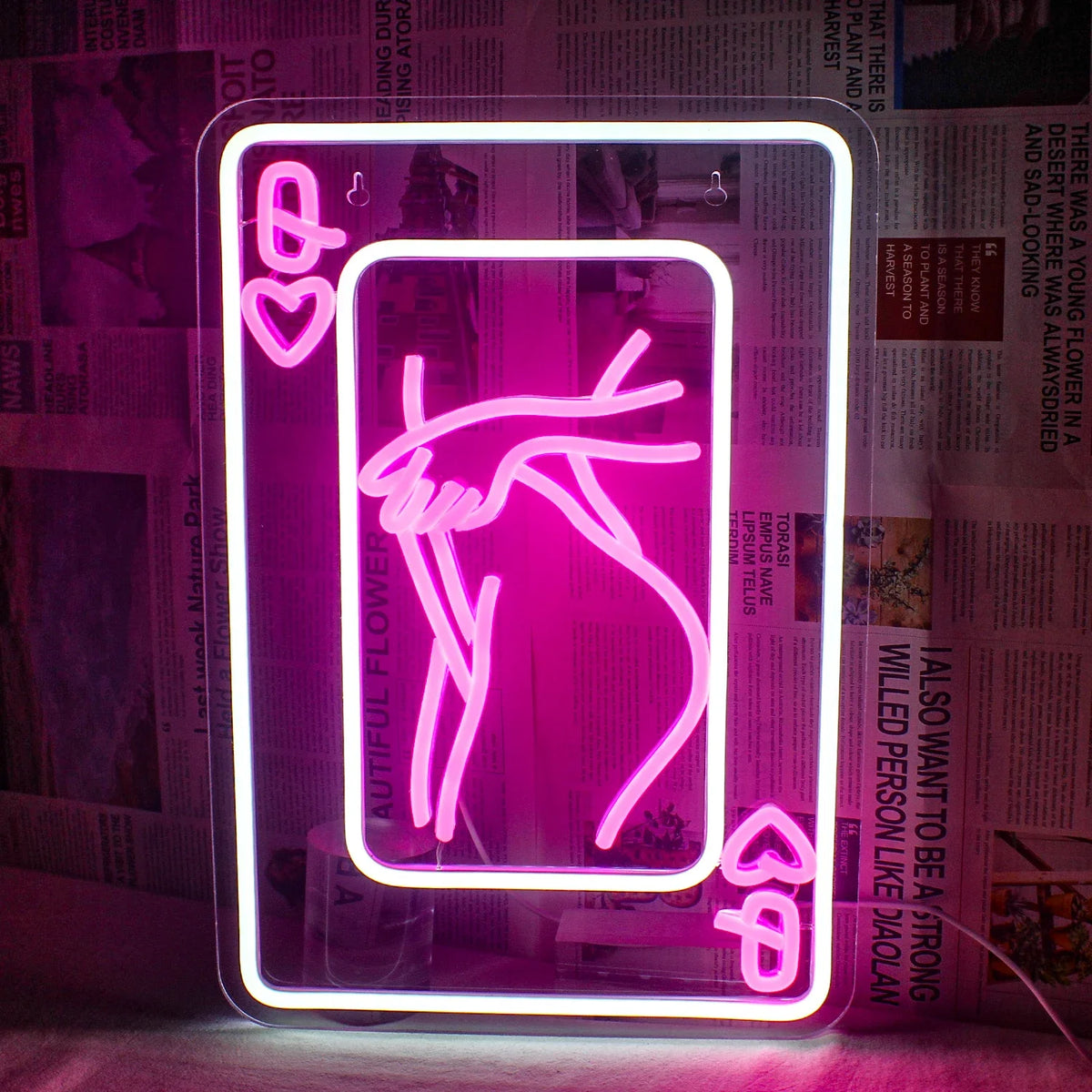 Playing Cards Lady Body 5V USB LED neon sign – 29X41.5cm