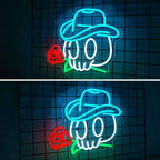 Cowboy Skull Rose 5V USB LED neon sign