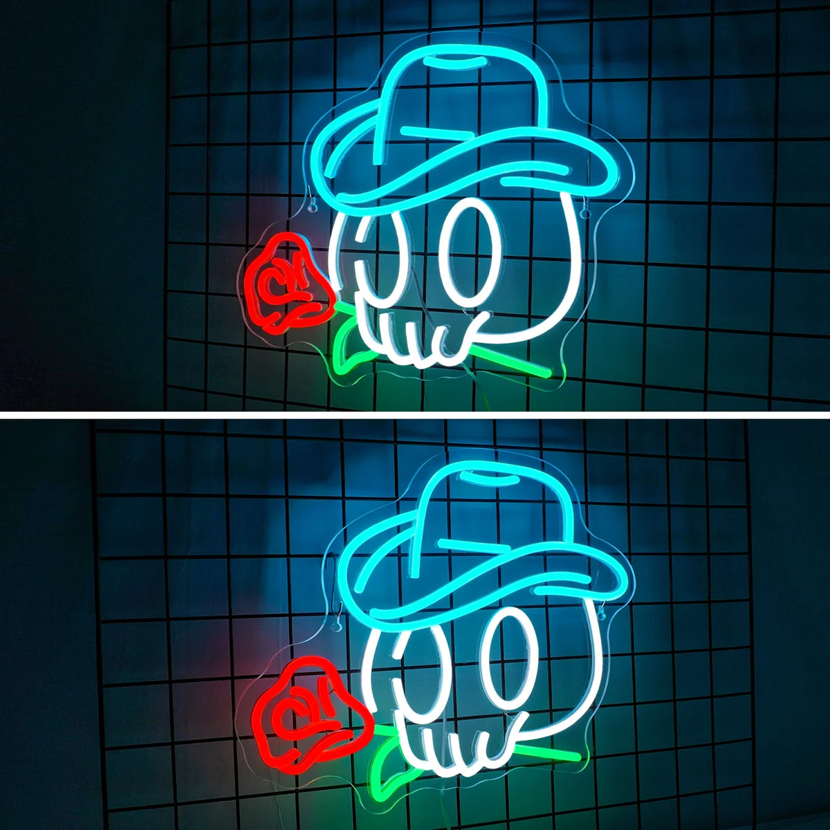 Cowboy Skull Rose 5V USB LED neon sign