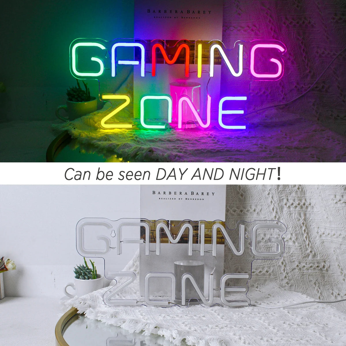 Enseigne néon LED USB 5 V Colourful Gaming Zone