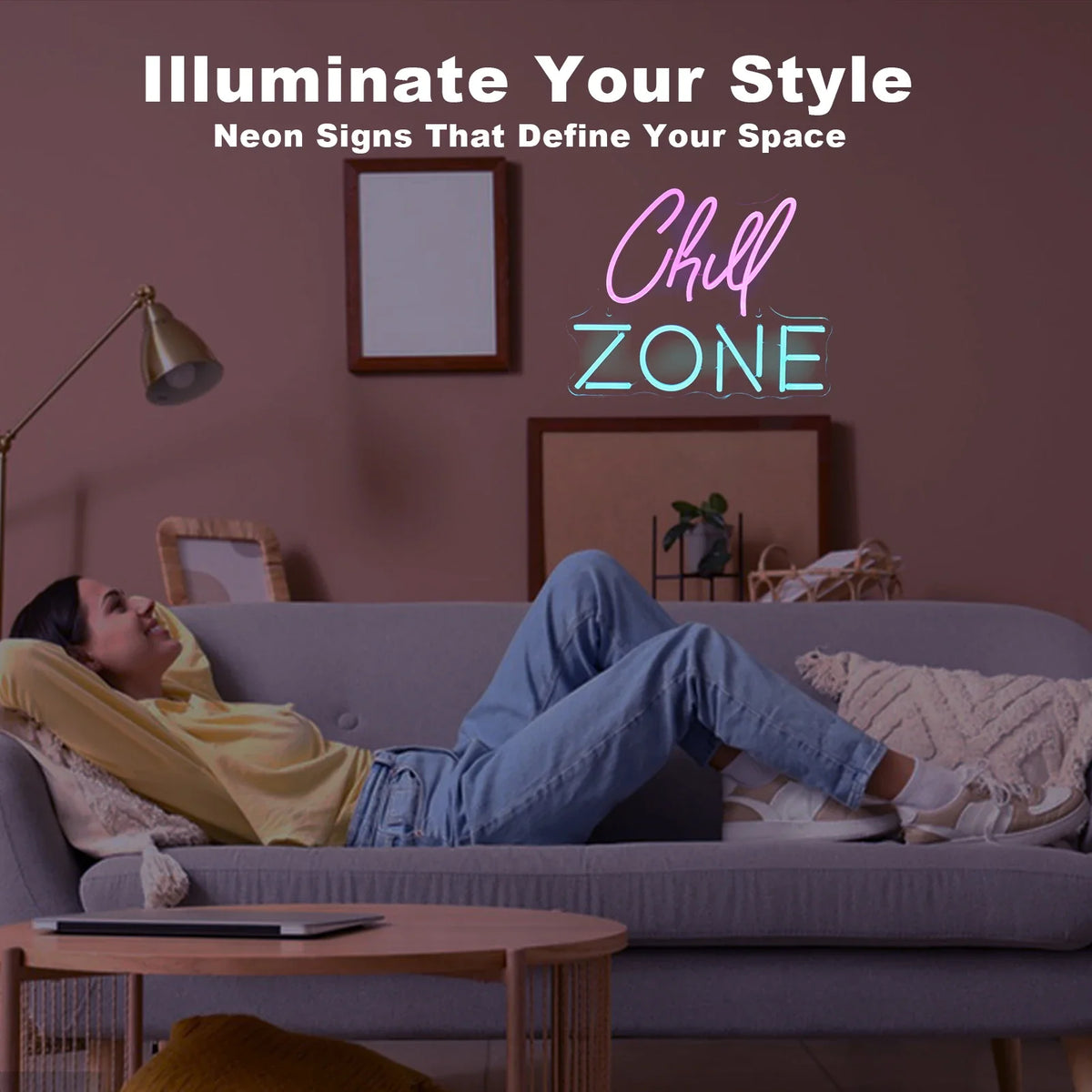 Chill Zone 5V USB LED neon sign