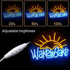 Wake 'n' Bake 5V USB LED neon sign