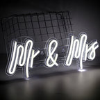 Enseigne néon LED USB 5 V Décoration de mariage — blanc 40,5 × 15,5 cm