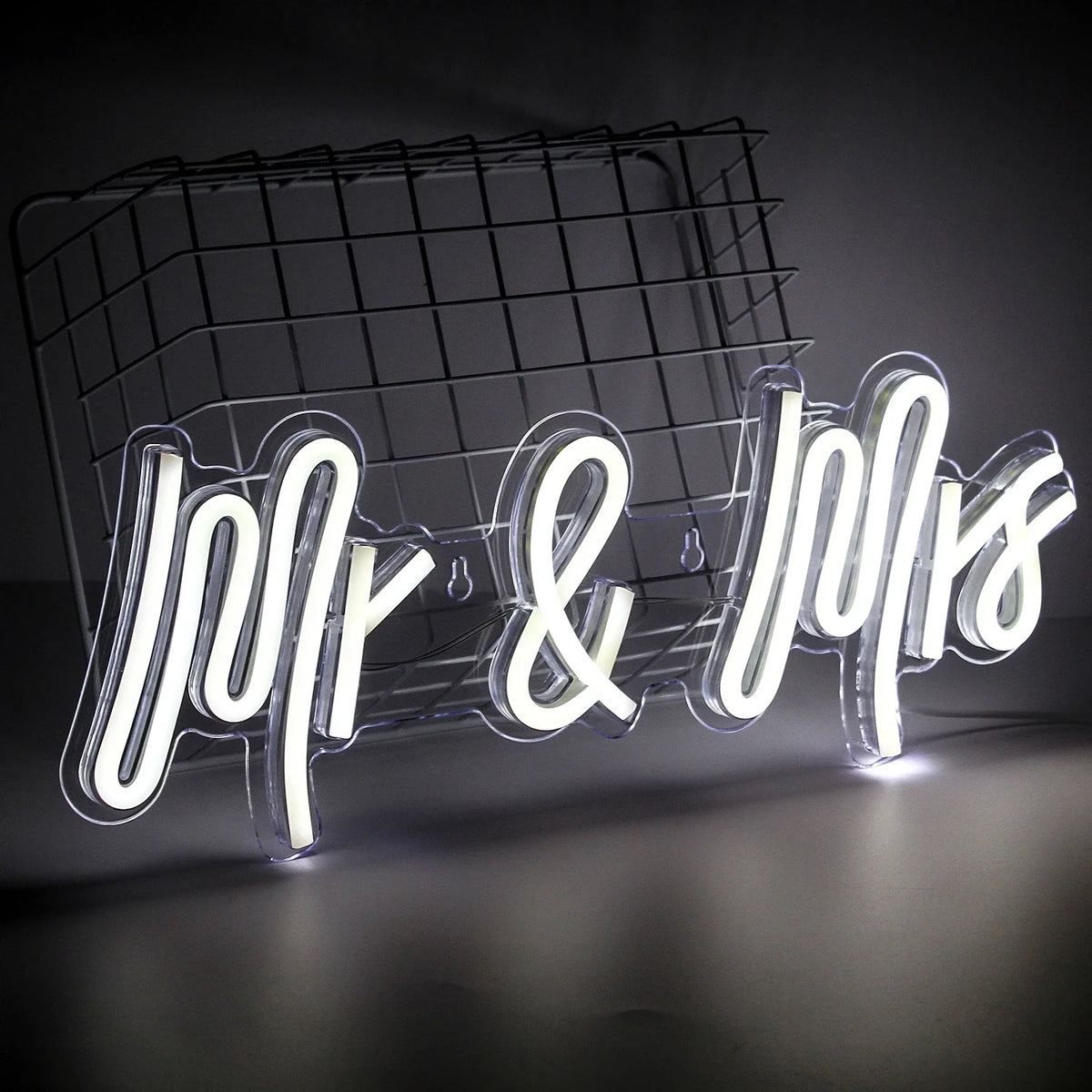 Enseigne néon LED USB 5 V Décoration de mariage — blanc 40,5 × 15,5 cm