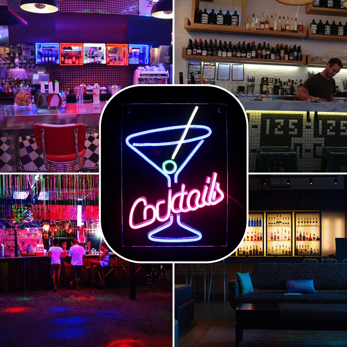 Cocktails 5V USB LED neon sign