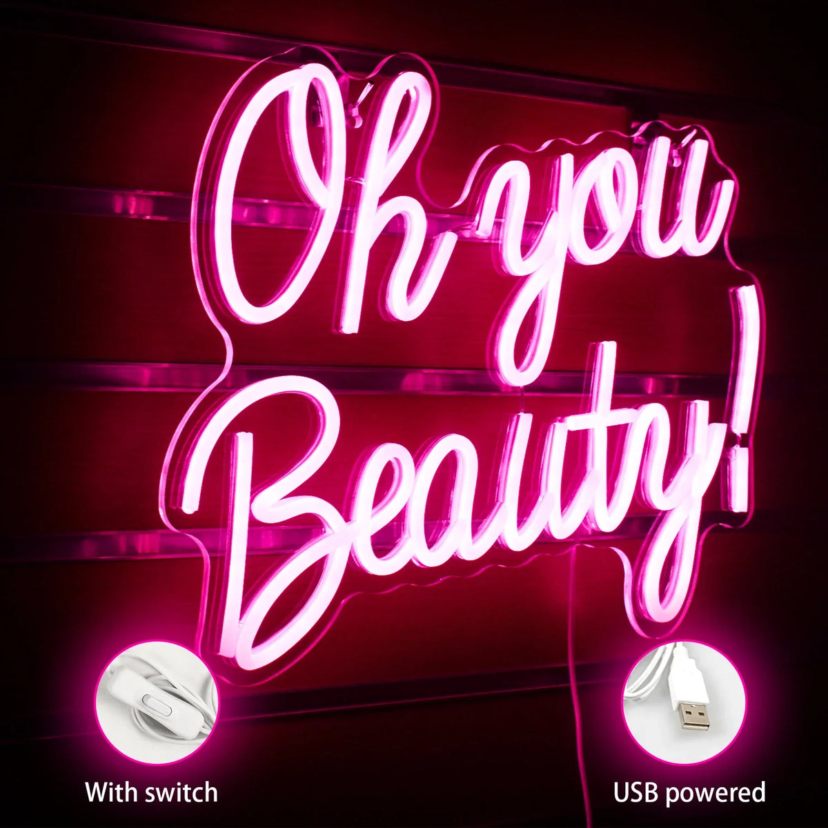 Enseigne néon LED USB 5 V Oh You Beauty