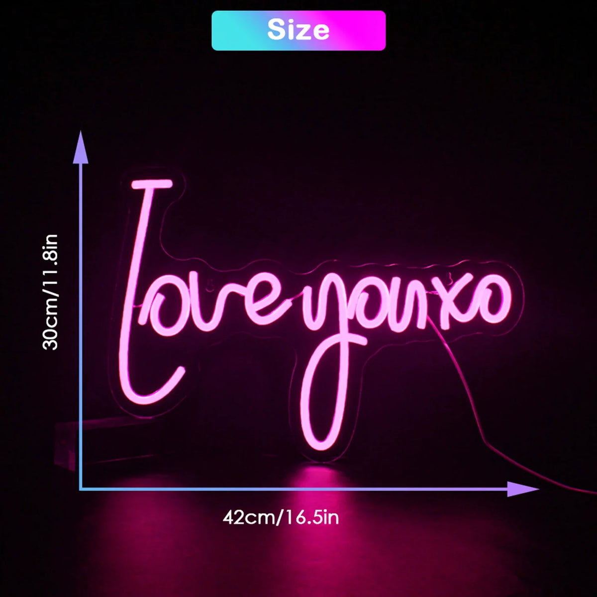 Enseigne néon LED USB 5 V Love You XO