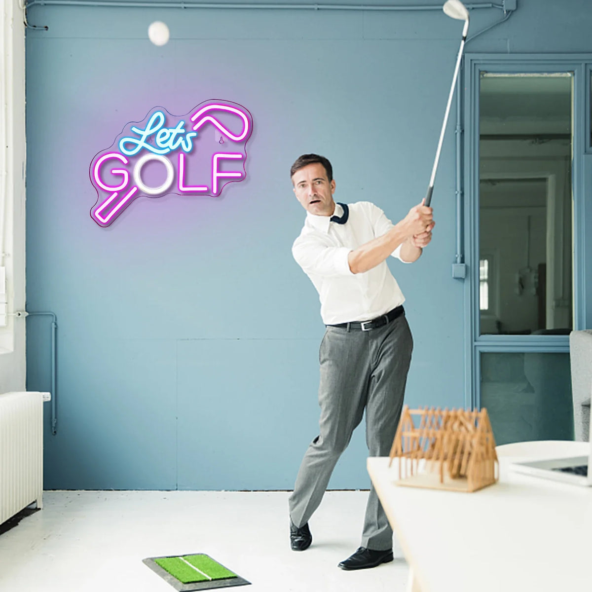 Enseigne néon LED USB 5 V Let's Golf