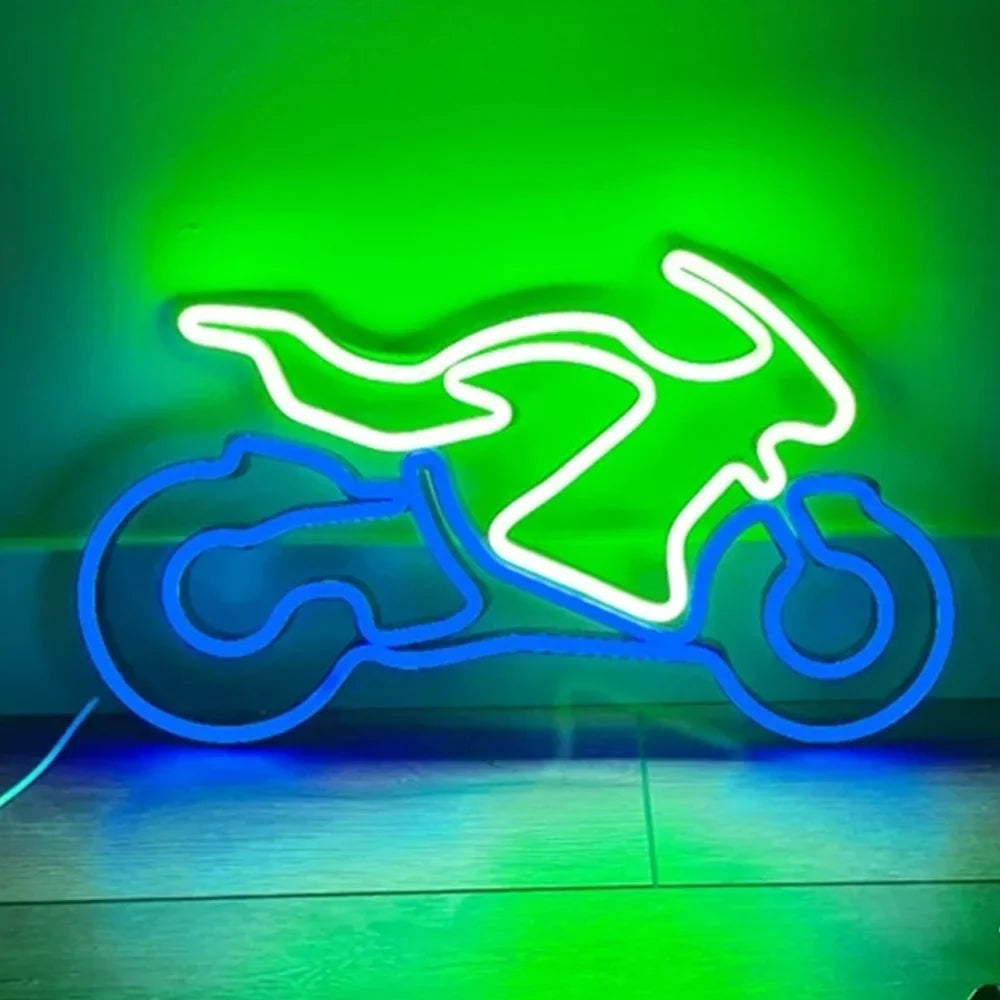 Motorcycle 5V USB LED neon sign – Green Dark Blue