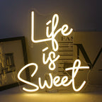 Enseigne néon LED USB 5 V Life is Sweet — 32 × 35,5 cm