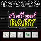 Enseigne néon LED USB 5 V It's All Good Baby