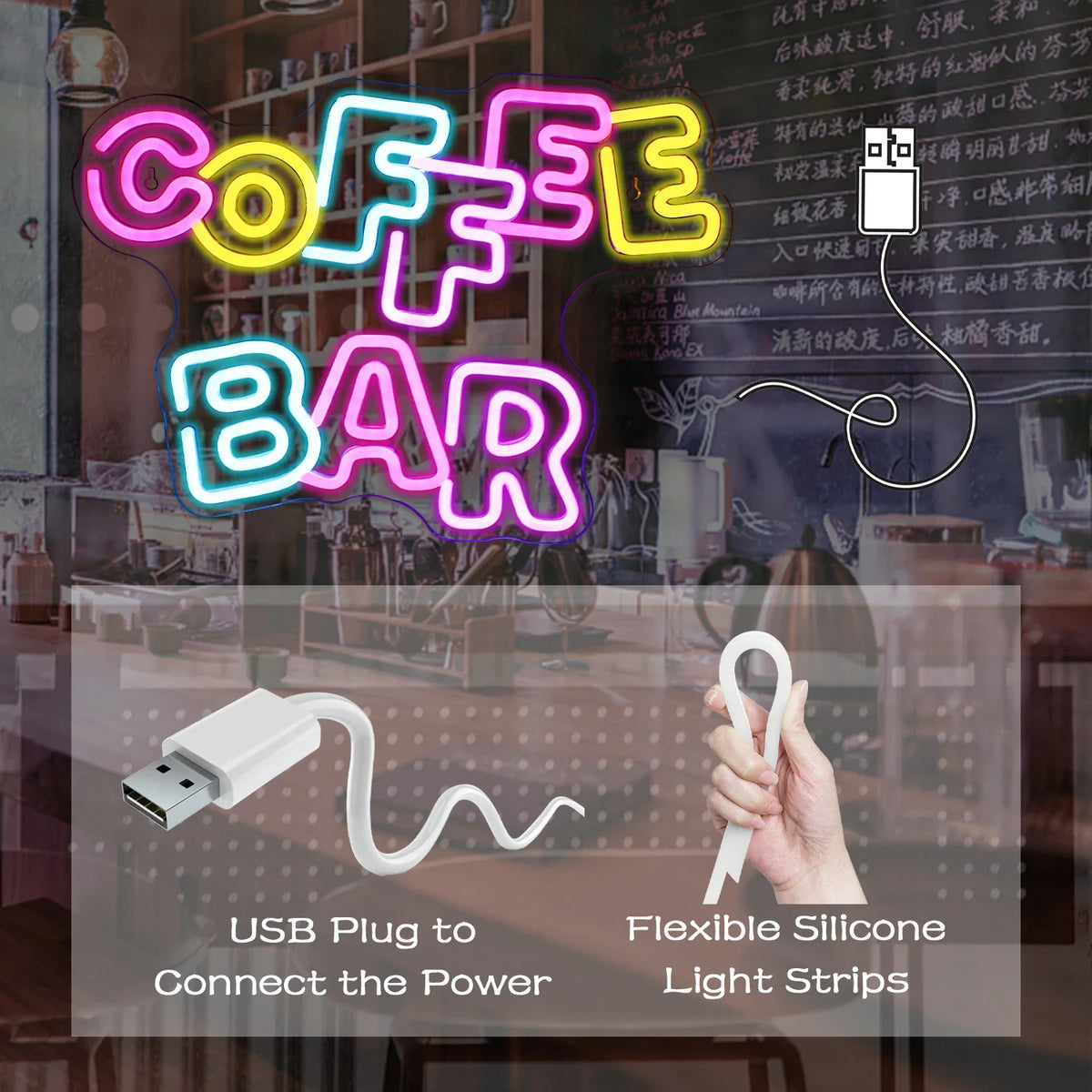 Coffee Bar 5V USB LED neon sign