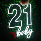21 Baby Happy Birthday 5V USB LED neon sign