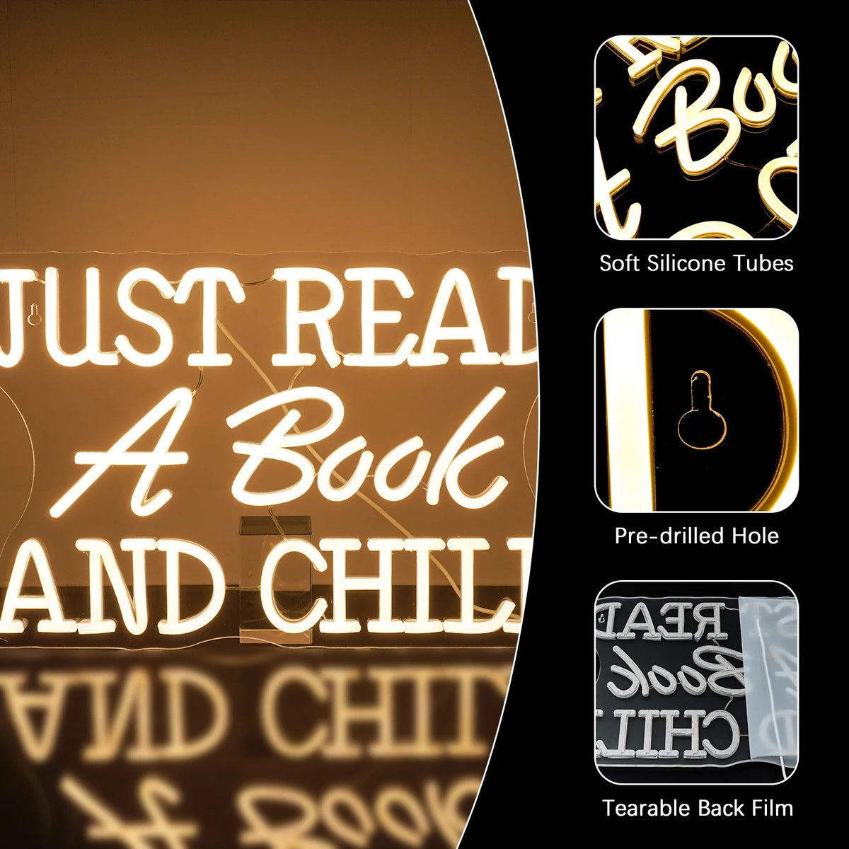Just Read A Book And Chill 5V USB LED neon sign