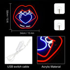 Enseigne néon LED USB 5 V Lèvres