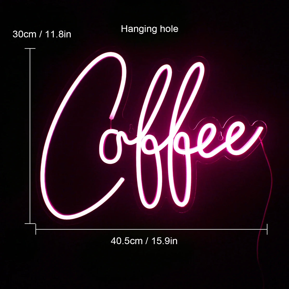 Enseigne néon LED USB 5 V Coffee rose