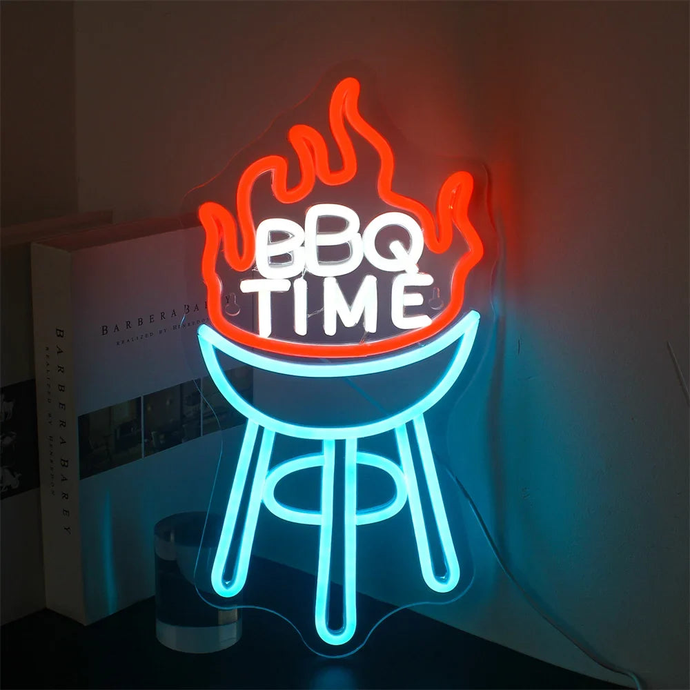 BBQ Time 5V USB LED neon sign – 20.5x40cm