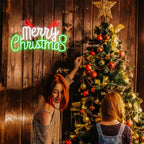 Green Red Merry Christmas 5V USB LED neon sign
