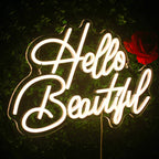 Enseigne néon LED USB 5 V Hello Beautiful