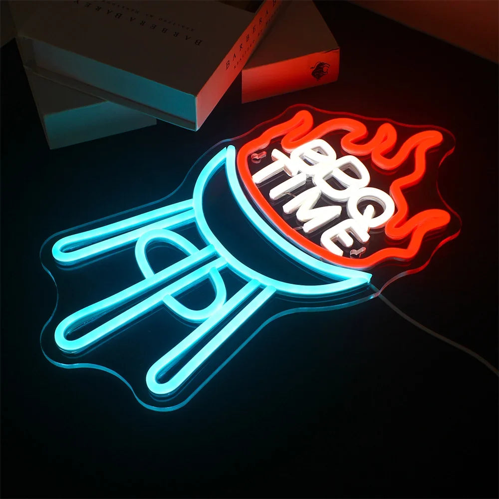 BBQ Time 5V USB LED neon sign