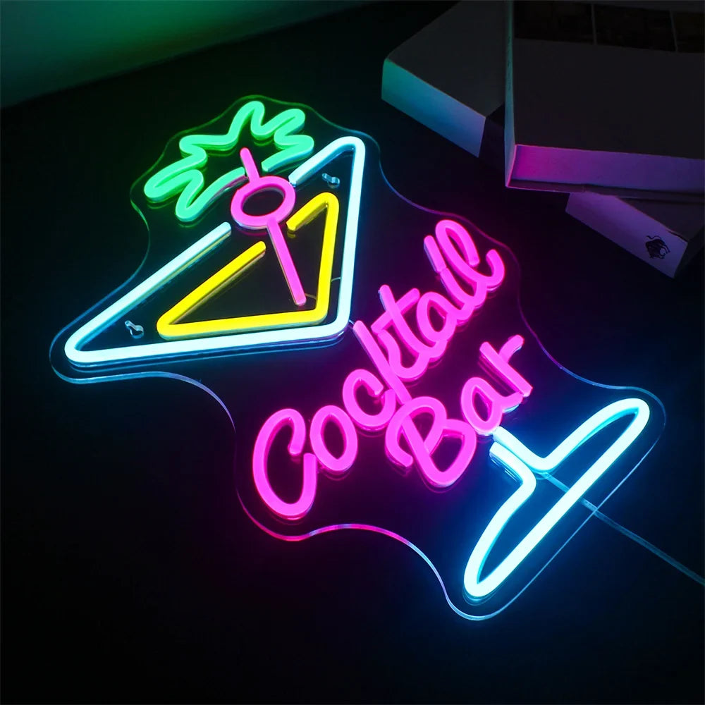 Enseigne néon LED USB 5 V Cocktail Bar