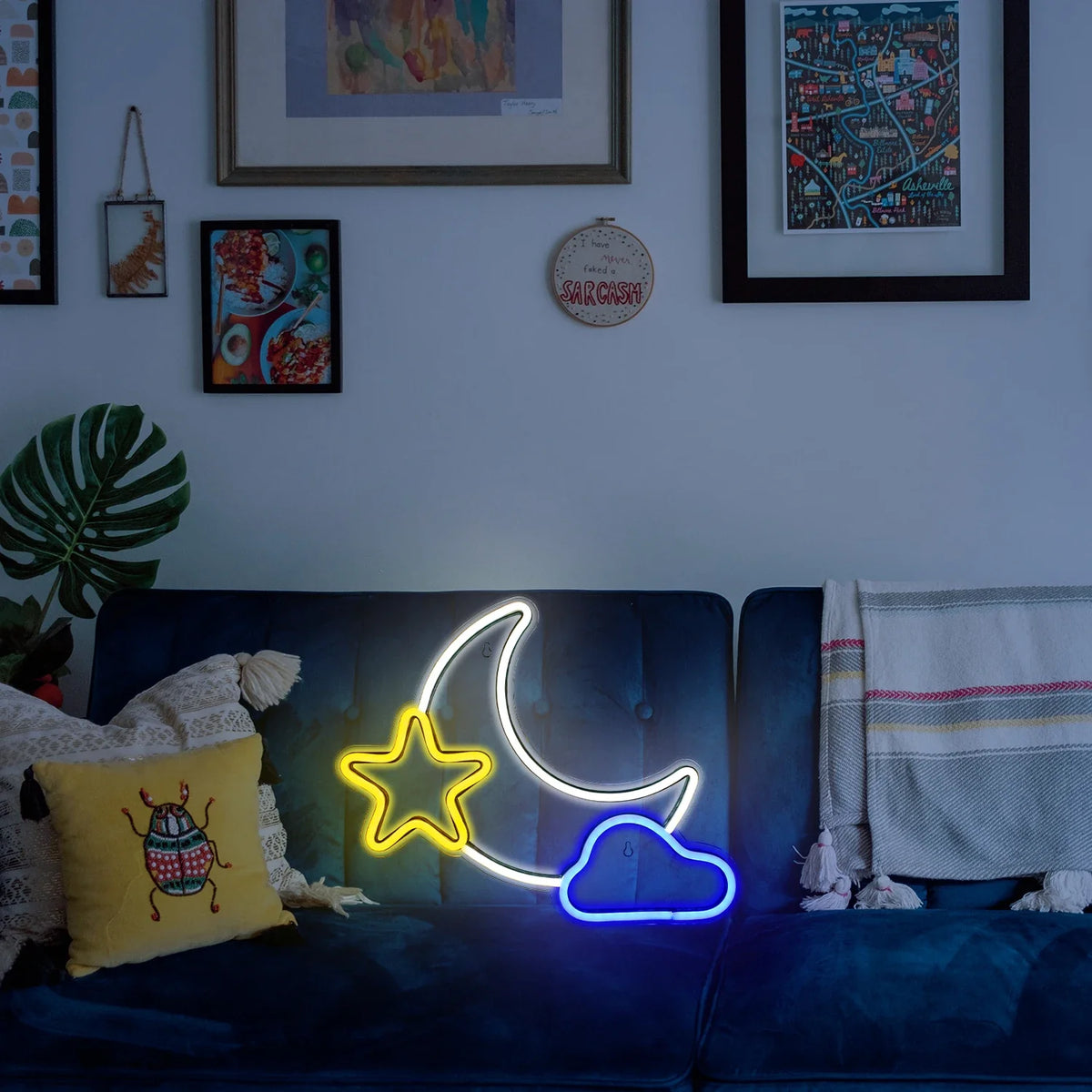 Moon Star 5V USB LED neon sign