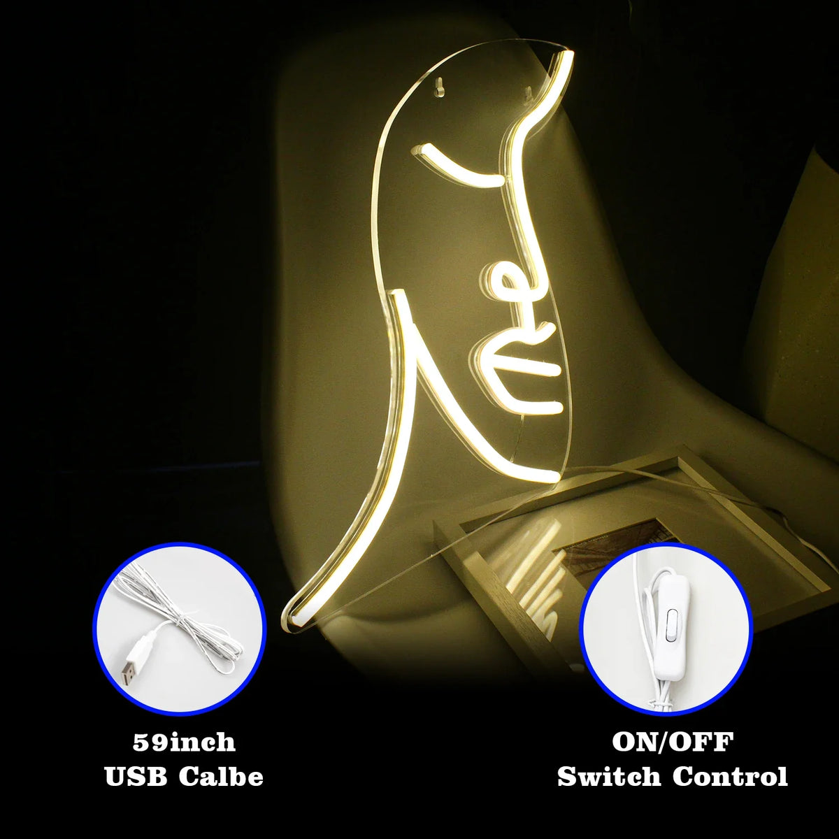 Face 5V USB LED neon sign