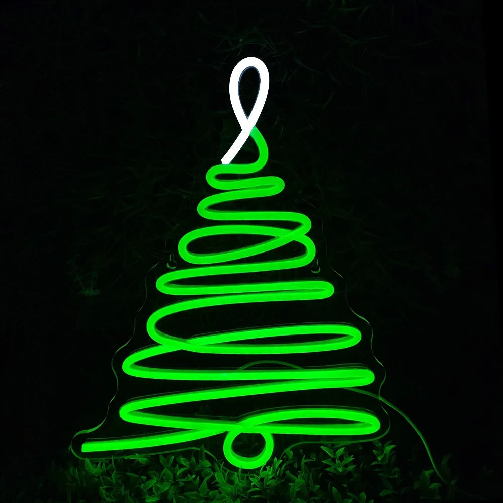Enseigne néon LED USB 5 V Sapin de Noël