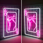 Playing Cards Lady Body 5V USB LED neon sign