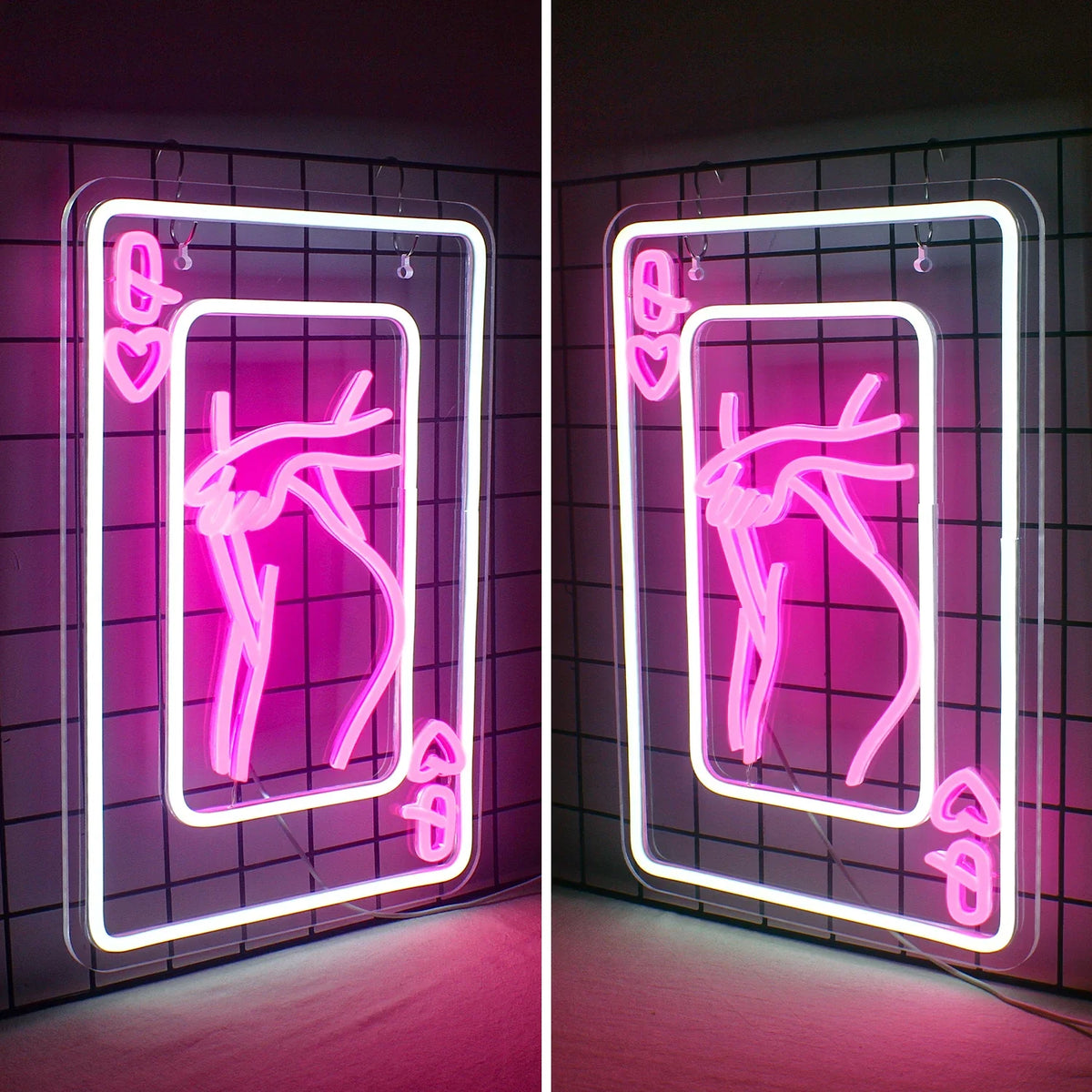 Playing Cards Lady Body 5V USB LED neon sign