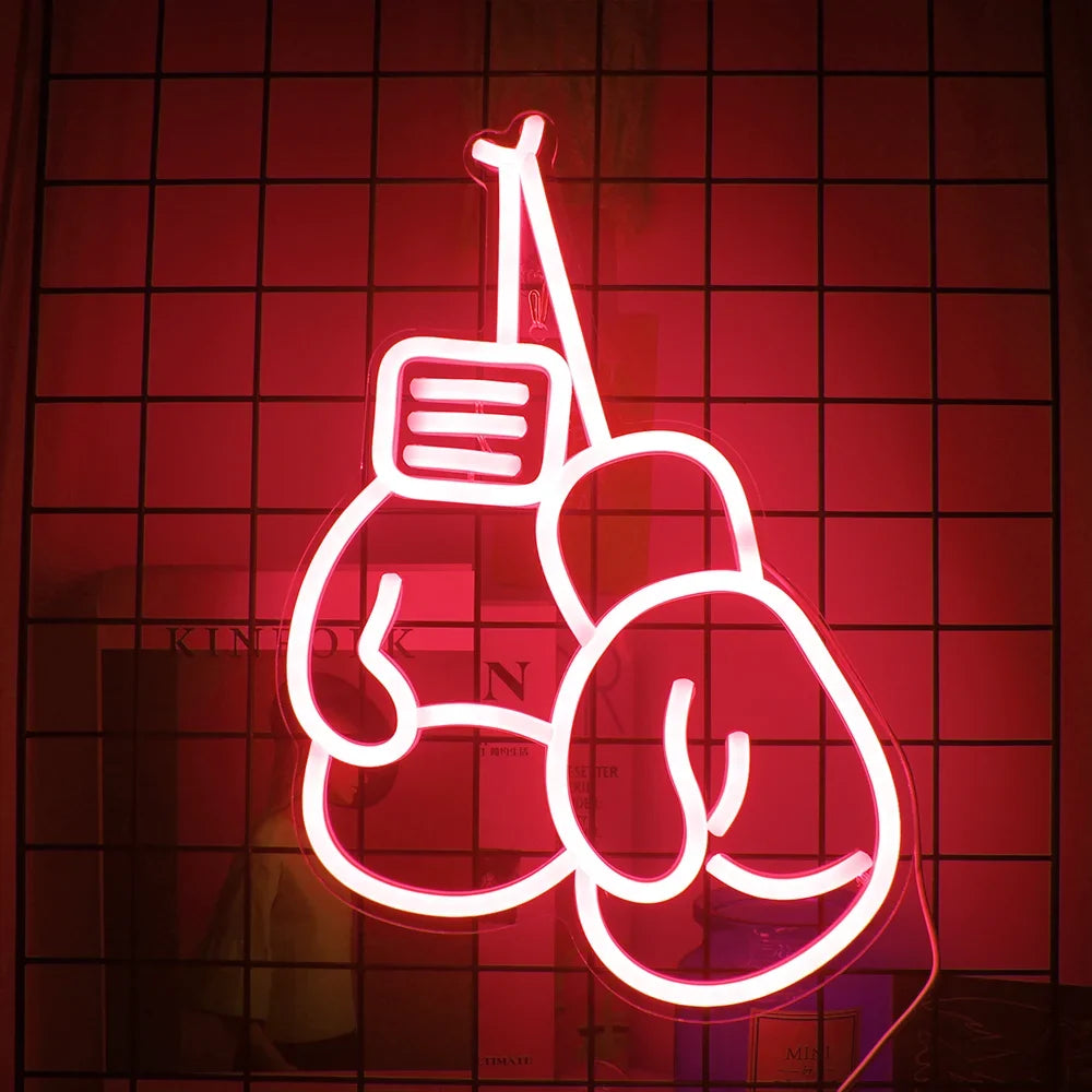 Boxing Gloves 5V USB LED neon sign – Red