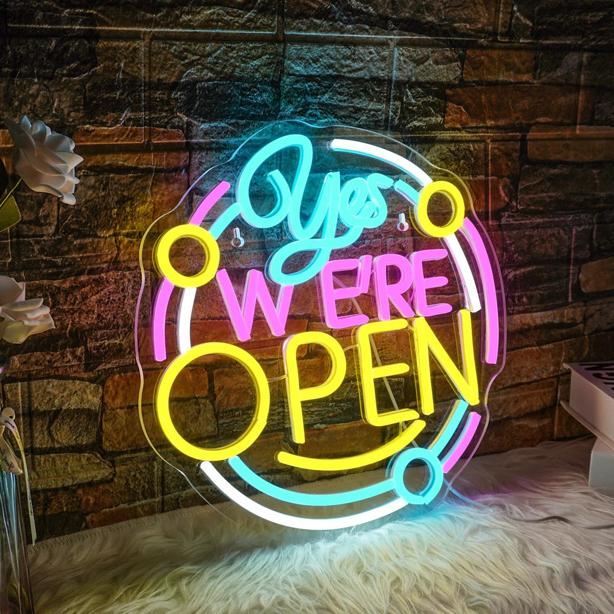 Yes We're Open 5V USB LED neon sign