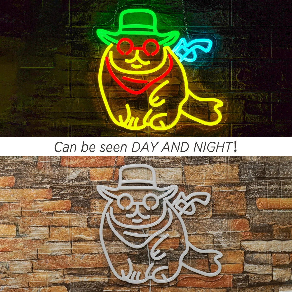Cowboy Cat 5V USB LED neon sign