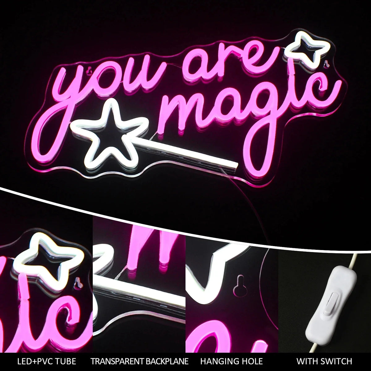 Enseigne néon LED USB 5 V You Are Magic