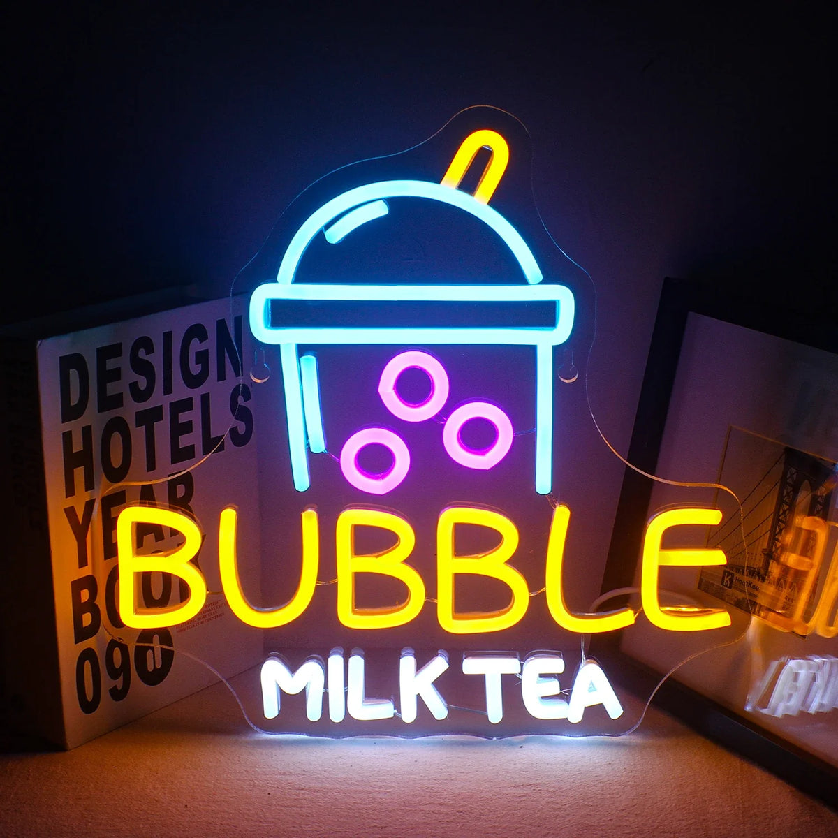 Bubble Milk Tea 5V USB LED neon sign – 32.5x33.5cm