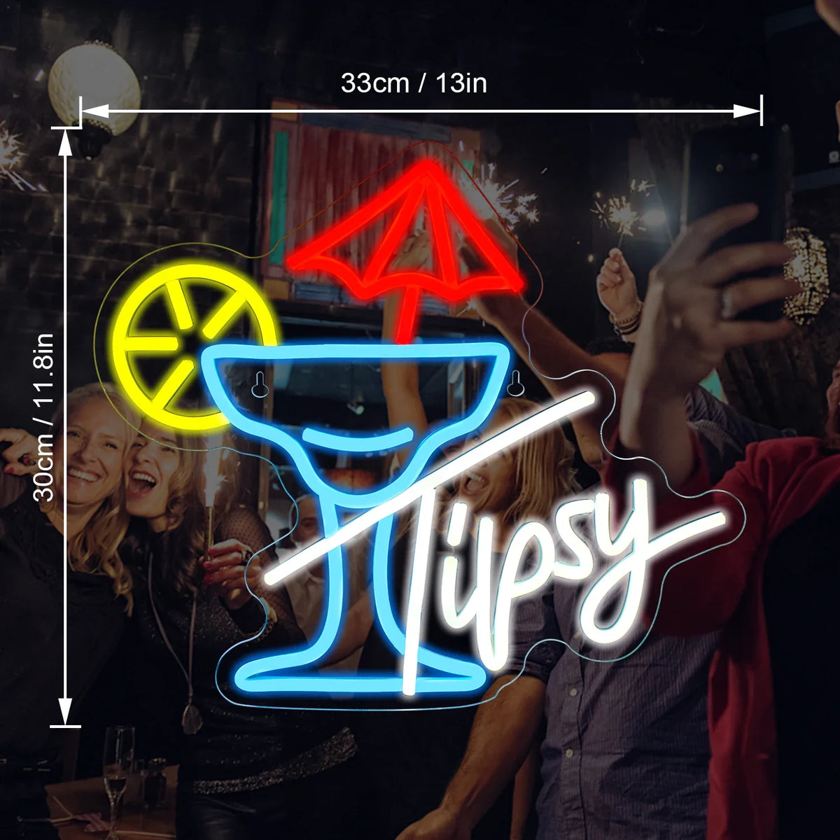 Tipsy Cocktail Glass 5V USB LED neon sign
