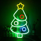 Christmas Tree with Baubles 5V USB LED neon sign