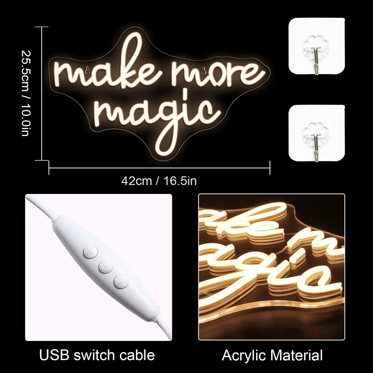 Make More Magic 5V USB LED neon sign