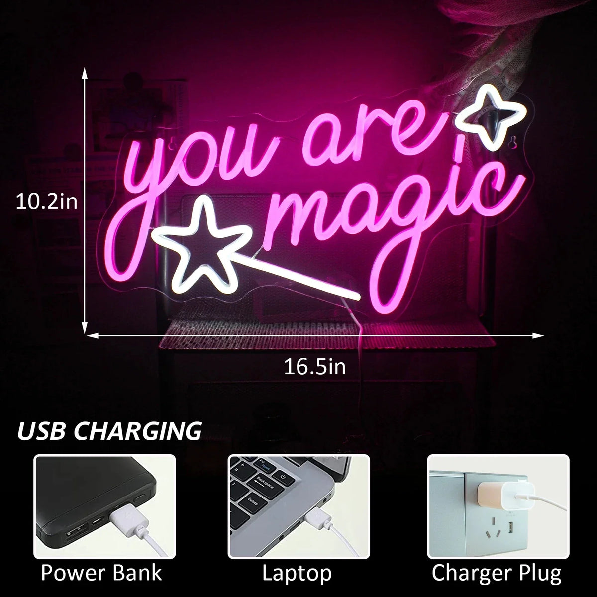 Enseigne néon LED USB 5 V You Are Magic