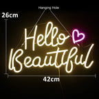Hello Beautiful 5V USB LED neon sign