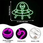 Enseigne néon LED USB 5 V Extraterrestre vert