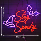 Enseigne néon LED USB 5 V Stay Spooky — 42 × 31 cm
