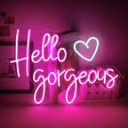 Hello Gorgeous 5V USB LED neon sign – Pink White