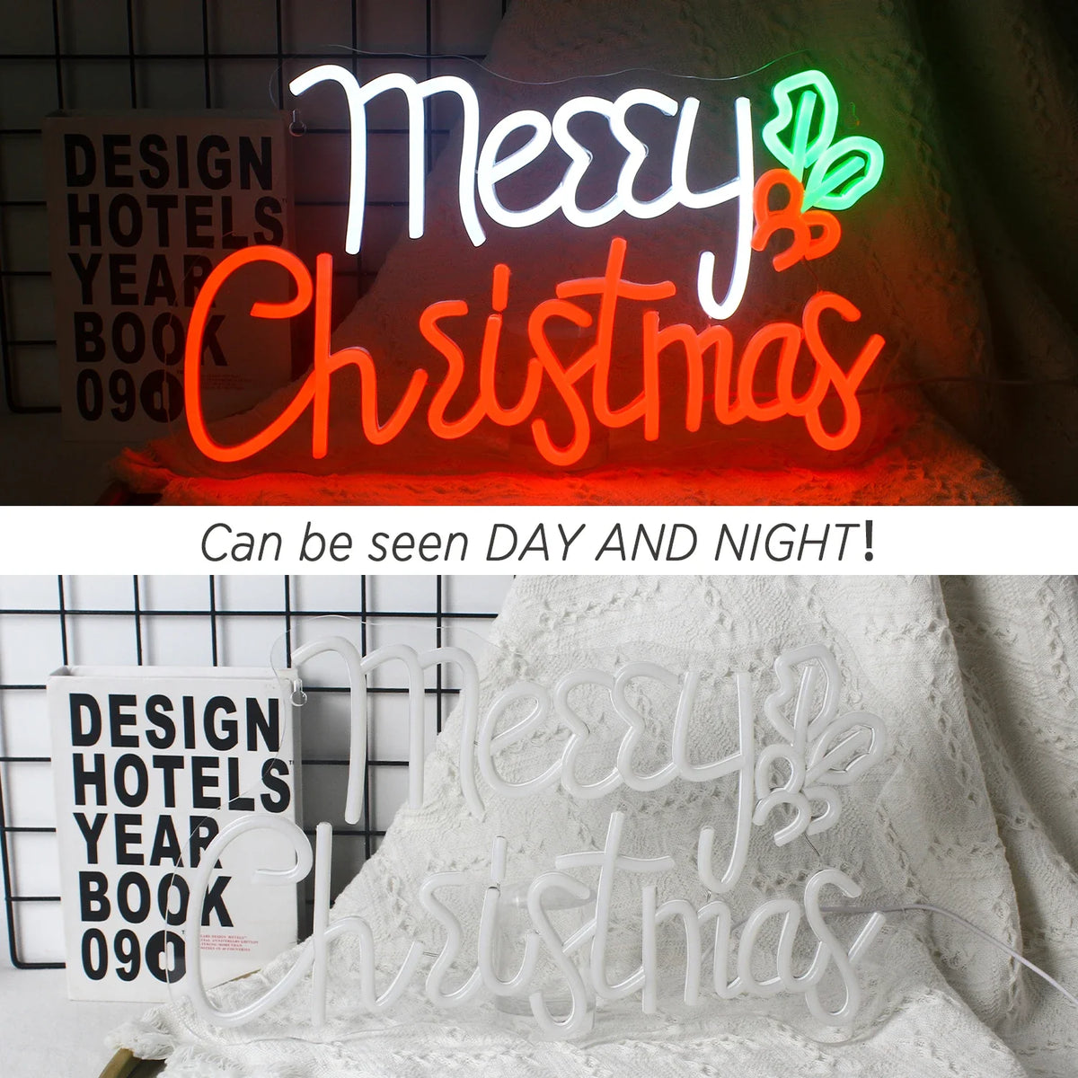 Enseigne néon LED USB 5 V Merry Christmas