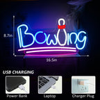 Bowling 5V USB LED neon sign